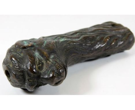 A bronze Anglo-Indian sword handle 5.25in long