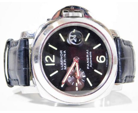 A gents Panerai Luminor Marina 44mm PAM 164 limited edition in stainless steel wristwatch 