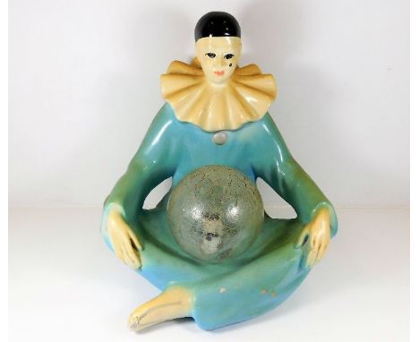 A Pierrot clown figure art deco lamp 16in tall