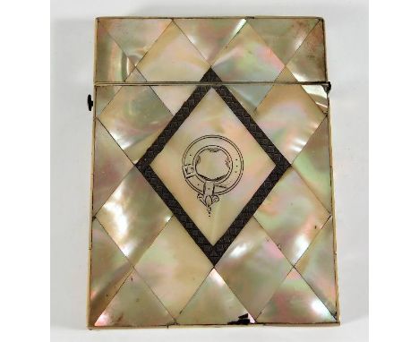 A Victorian mother of pearl card case