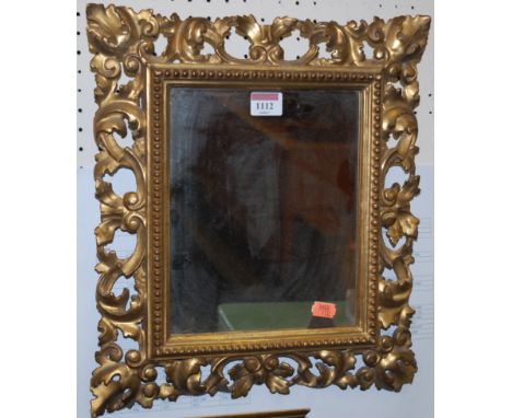 A 19th century Italian giltwood framed rectangular wall mirror of small proportions, 38x35cm