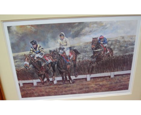 DM Dent - Stormin' Home, Cheltenham, reproduction print, signed and numbered in pencil to the margin 229/500