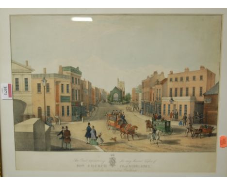 After T Bowles - view of Somerset House, London, later hand coloured engraving; one other engraving being a view taken near L