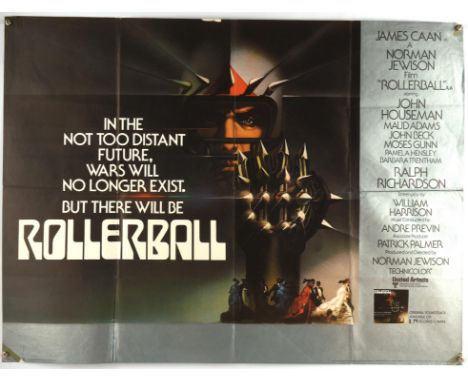 Rollerball (1975), British Quad Film Poster, artwork by Bob Peak, 30 x 40 inches, folded Condition Report:  Good condition, t