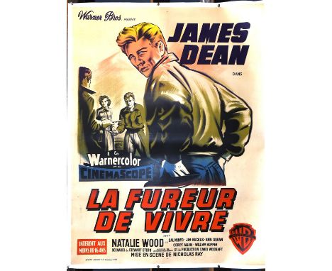 Rebel Without A Cause (AKA La Fureur De Vivre) (1955), French One Panel Linen Backed Film Poster for this James Dean classic,