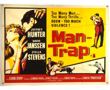 Man Trap (1961), British Quad Film Poster, folded, 30 x 40 inches Condition Report:  Fair condition, censored certificate rat
