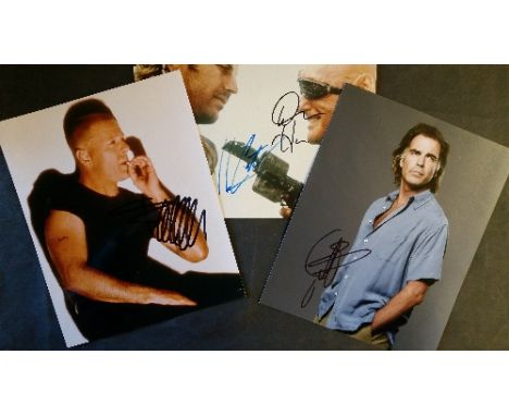 CINEMA, signed colour photos by Dennis Hopper & Kevin Costner (scene from Waterworld), Bruce Willis, Kurt Russell, Jeff Fahey