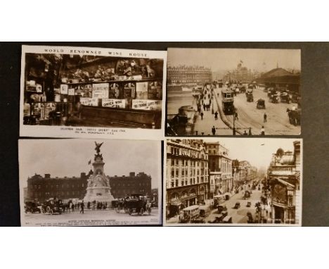 POSTCARDS, London views, inc. Valentines, Beagles, Rotary; Dirty Dicks bar interior etc., a few pu, G to VG, 23