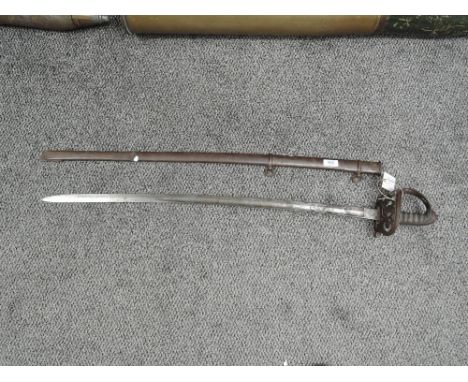 A British Rifle Officers Sword Madras Native Infantry 1827 Pattern, decorated blade inscribed Victoria Rifles, slightly curve
