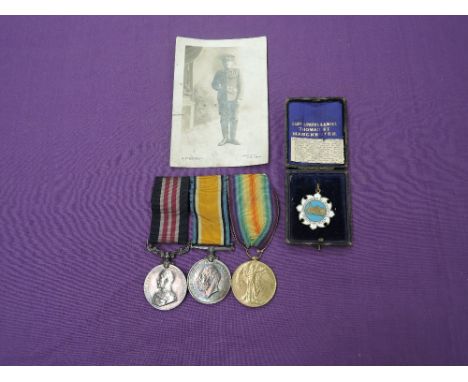 A WW1 Trio to 350018 L.CPL.A.Coppack 9/L'Pool.R, Military Medal citation 24.1.19 Birkenhead, War Medal and Victory Medal alon