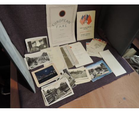 A collection of Military Ephemera including Real Photographs of 1936 Berlin Olympics, Russian Soldiers, Victory Parade of Ame