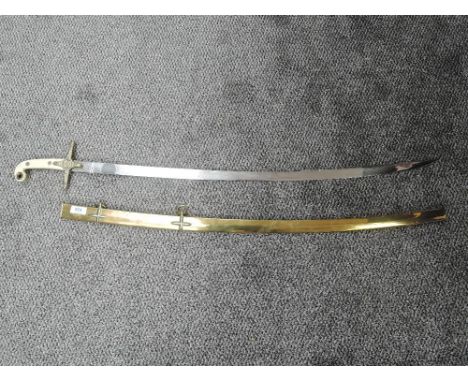 A British 5th Dragoon Gaurds Mameluke Sword 1825 with decorated Blade, decorated double Quillions, made by Hobson &amp; Sons 