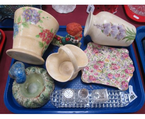 Radford Vases and Parrot Ashtray, Goebel boy, etc:- One Tray.