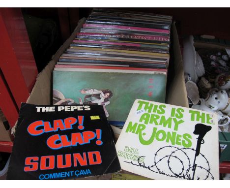 One Box of Over Eighty L.P's, to include Queen - News Of The World, Rainbow-On Stage, Slade - Alive, with more titles by Mich