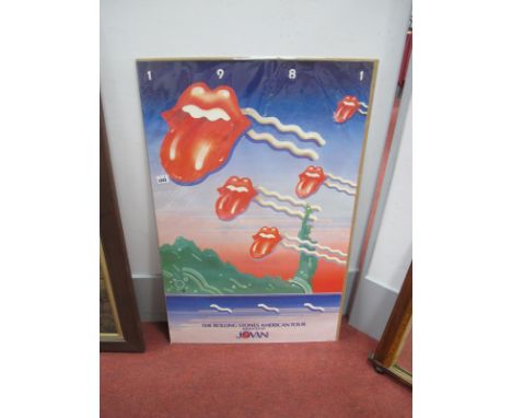 The Rolling Stones 1981 American Tour Poster, presented by Jovan Fragrances, 91 x 57.5cm.