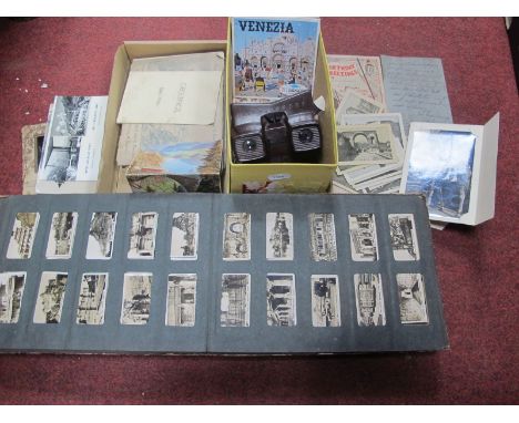 Bakelite Viewmaster plus Discs, cigarette cards, including Ogdens Push, Westminster, Gallaher, Carraras, Ypres 1914 cards, et