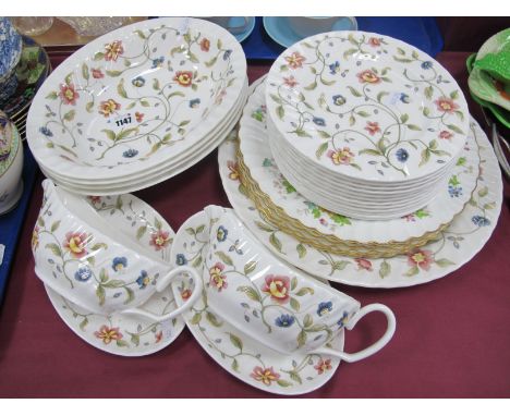 Minton Bone China 'Tapestry' Pattern Part Dinner Service, twenty-seven pieces.