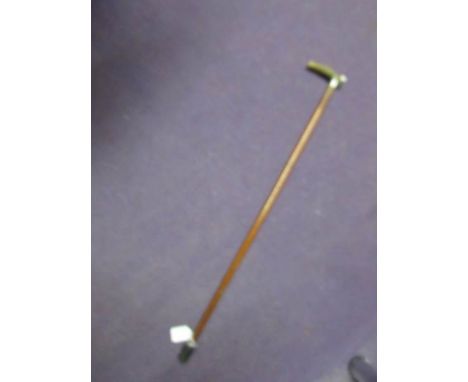 An antique walking stick with silver band engraved HMS NAIAD, Trafalgar 1805