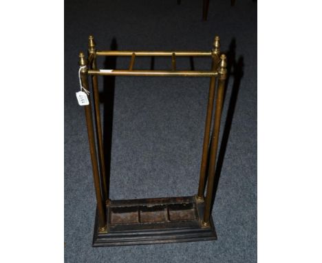 A Victorian brass stick/umbrella stand, 32cm wide