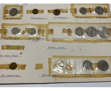 A selection of vintage Portuguese coins.