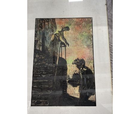 A ink and lithograph attributed to Otto Muller 51x32cm