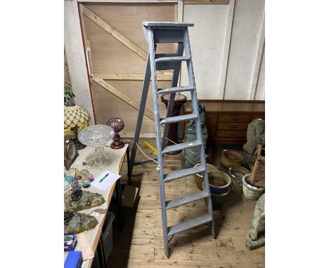 A large pair of vintage wooden step ladders. 200cm tal. No shipping