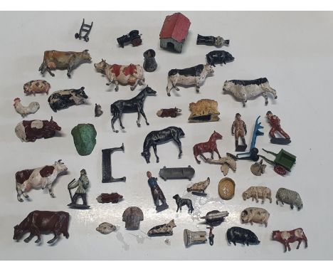 A job lot of vintage lead animal figures