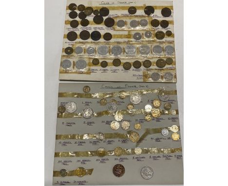 A selection of vintage French coinage.