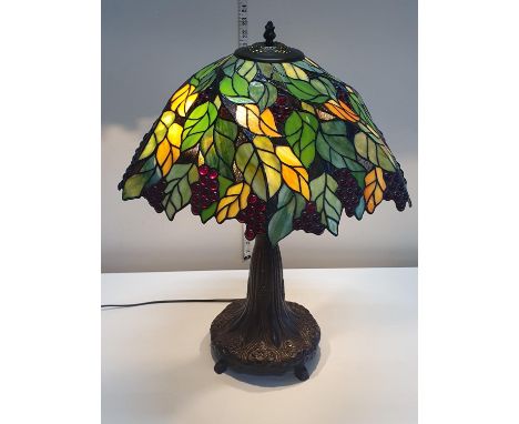 A heavy quality Tiffany style lamp h64cm, (working) shipping unavailable