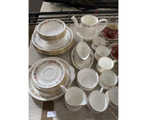A Royal Albert Belinda pattern tea service (teapot mising lid) shipping unavailable
