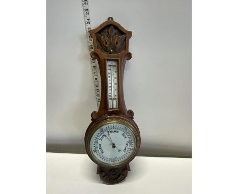 A antique oak barometer L60cm, shipping unavailable