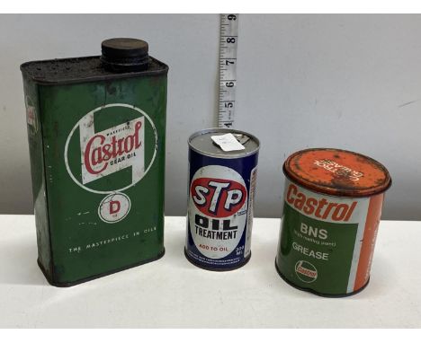 Three vintage oil cans, shipping unavailable