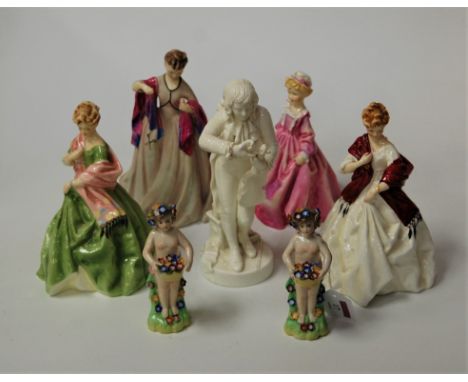 Assorted figures, to include Worcester porcelain First Dance modelled by F.G. Doughty No.3629, Grandmother's Dress No.3081, a