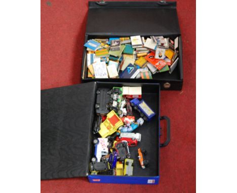 Two cases containing a collection of vintage matchbooks