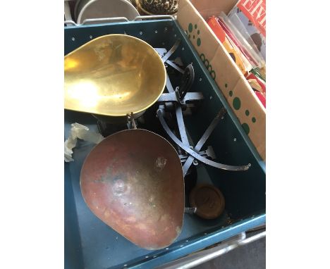 2 weighing scales and weights 