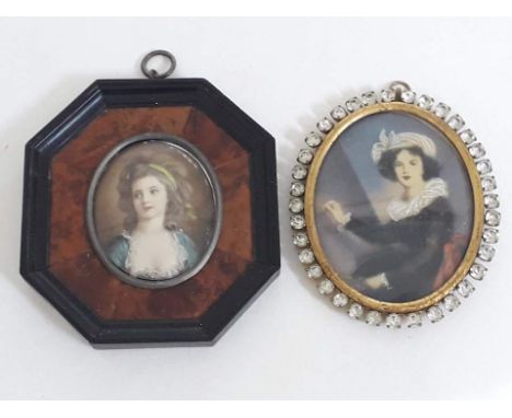 Two portrait miniatures. 