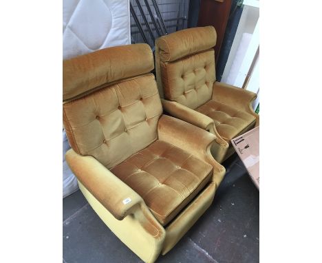 A pair of Parker Knoll model 30 retro reclining armchairs.(This item may not comply with the Furniture and Furnishings (Fire)