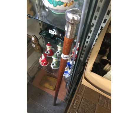 Silver topped walking stick 