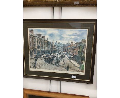 After David Diggins, "Church Street, Blackburn c1900", limited edition print, no. 113/1000, 49cm x 36cm, signed in pencil, gl