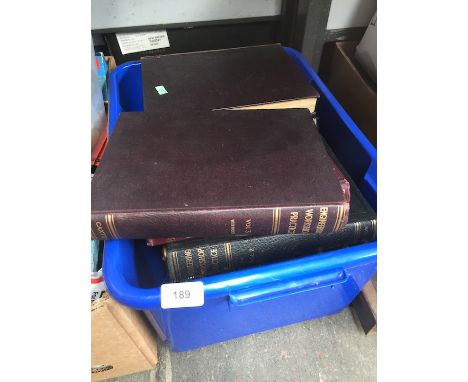 A crate of vintage DIY  and engineering books 