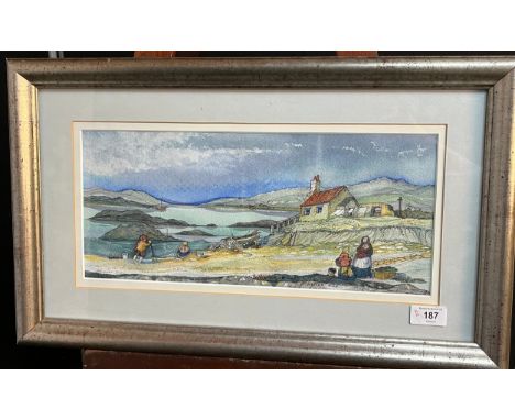 M ShawOriginal Pen and Ink watercolour titled 'Wester Ross' [34x56cm] 