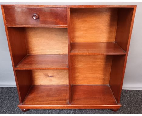 Mahogany compartment unit, raised on bun feet, Comes with original blue print drawing. [63x61x20cm] 