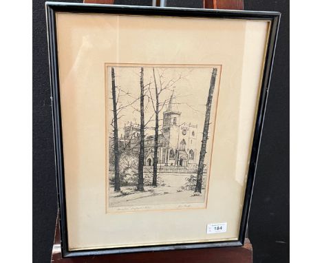 John BurtOriginal etching 'Springtime' Dunfermline Abbey. [43x34cm] 