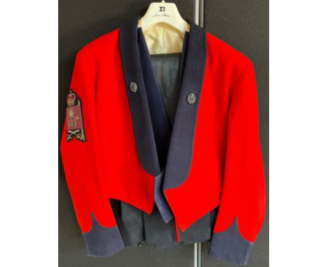 Scots guard uniform, detailed with raised relief Scots Guard arm patch, Thistle collar patches and four Scots Guards Belts. J