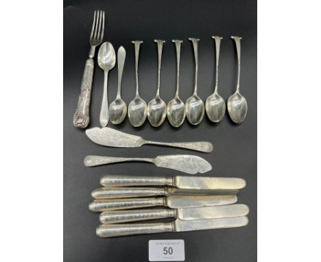 A Collection of silver hallmarked flatware. [154grams] 