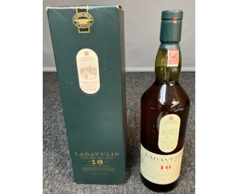 A Bottling of Lagavulin single Islay malt whisky, Aged 16 years, Scotch Whisky,  Full, sealed and boxed. 
