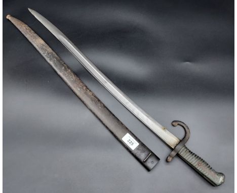 19th century French Bayonet and Scabbard. Dated 1869 