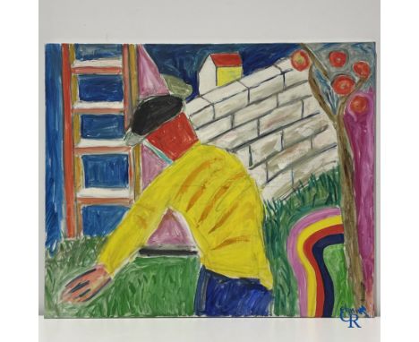 Etienne Elias (1936-2007) "De Ladder" Oil on canvas alla prima. Signed. | 100 x 120 cm