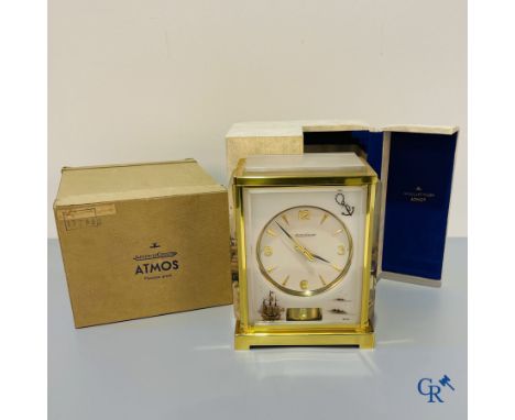 Jaeger-LeCoultre, Pendule Atmos Marina in original storage case and original cardboard box of delivery. Le Coultre &amp; Cie 