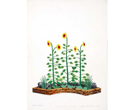 Ivor Abrahams (1935-2015)Sunflowerssigned and inscribed in pencillithograph101 x 74cm; together with a Robin Beers poster, wi
